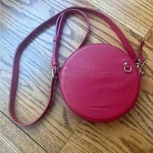 Bandolier Leah Round Red Leather Crossbody Bag discontinued